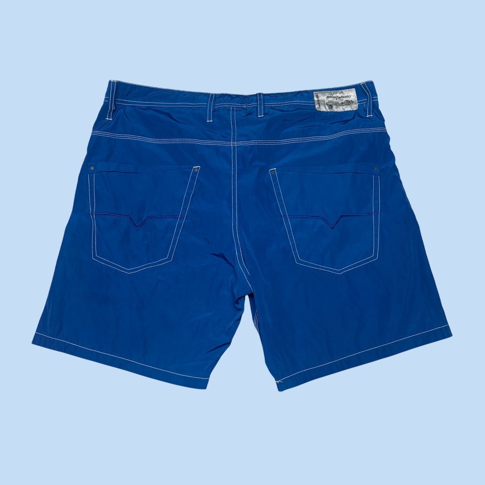 Diesel Beachwear Mens Royal Blue Contrast Stitch Board Shorts Size 36